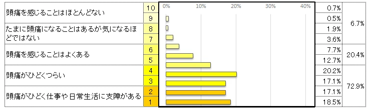 頭痛についての自己評価