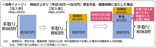 社会保険適用促進手当のイメージ