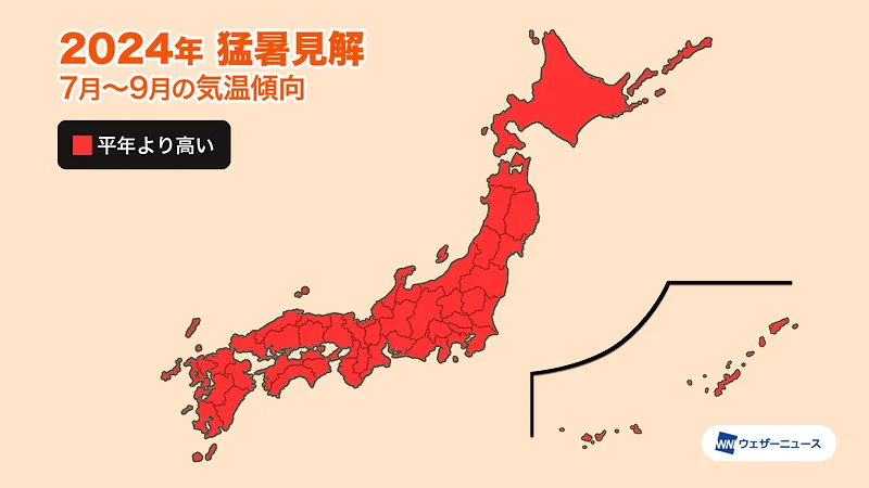 2024年夏の気温傾向