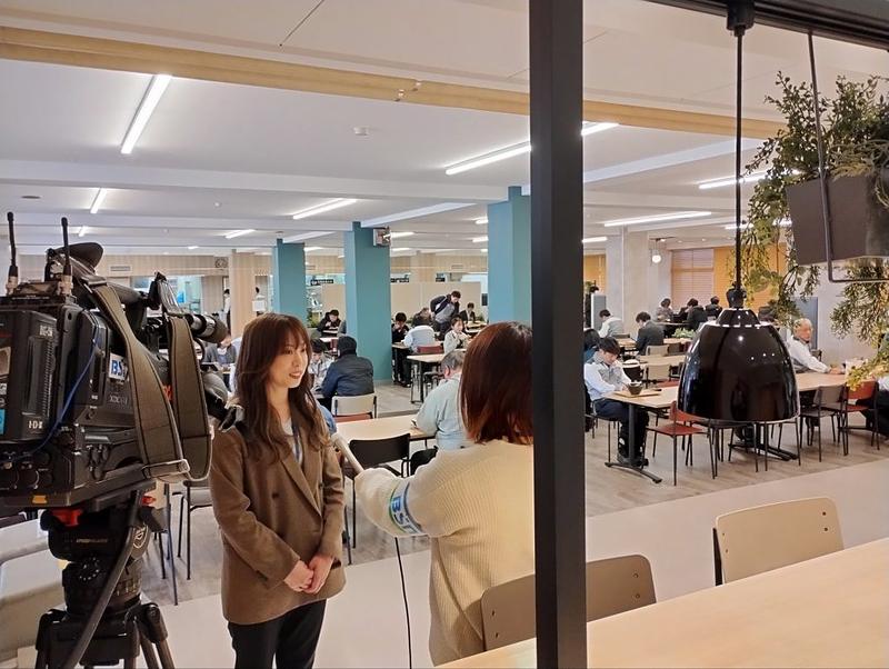 コラボメニュー提供の取り組みは地元テレビ局の取材を受けた