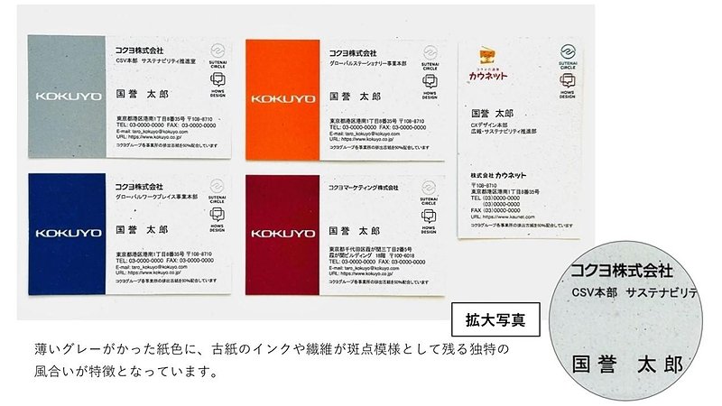 古紙を利用した名刺