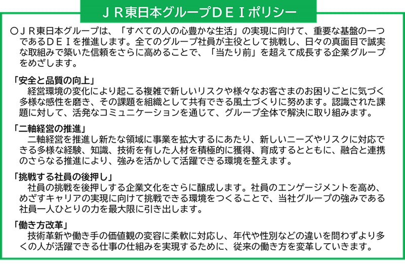 JR東日本グループDEIポリシー